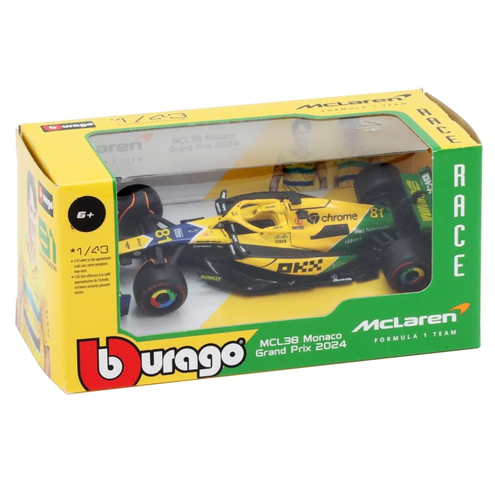 McLaren MCL381/43 ノリス　モナコGP ドライバー＆ケース付き ブラゴ 1/43 2024 マクラーレン MCL38