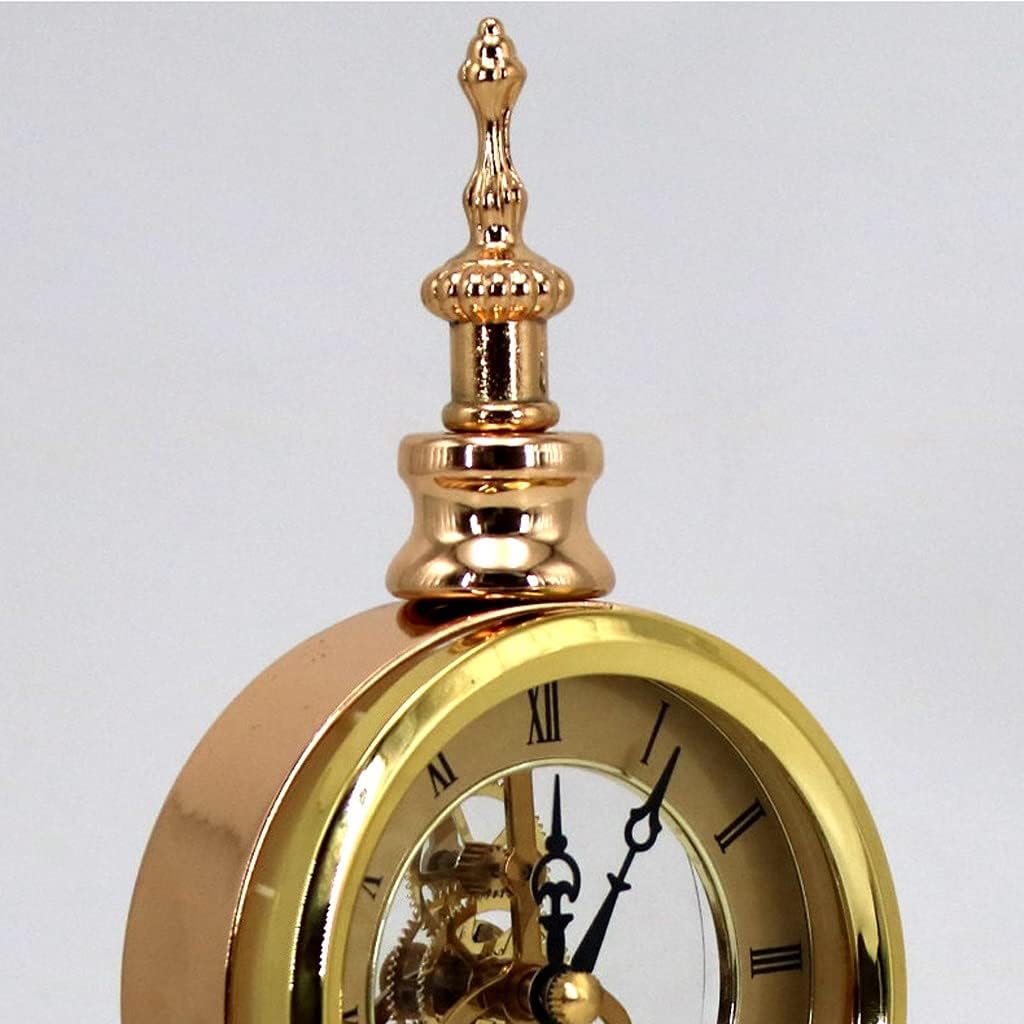 FMURY European Retro Table Clock Home Decoration Office Living Room Desk Clock Metal Mute Desk Watch Vintage Clocks