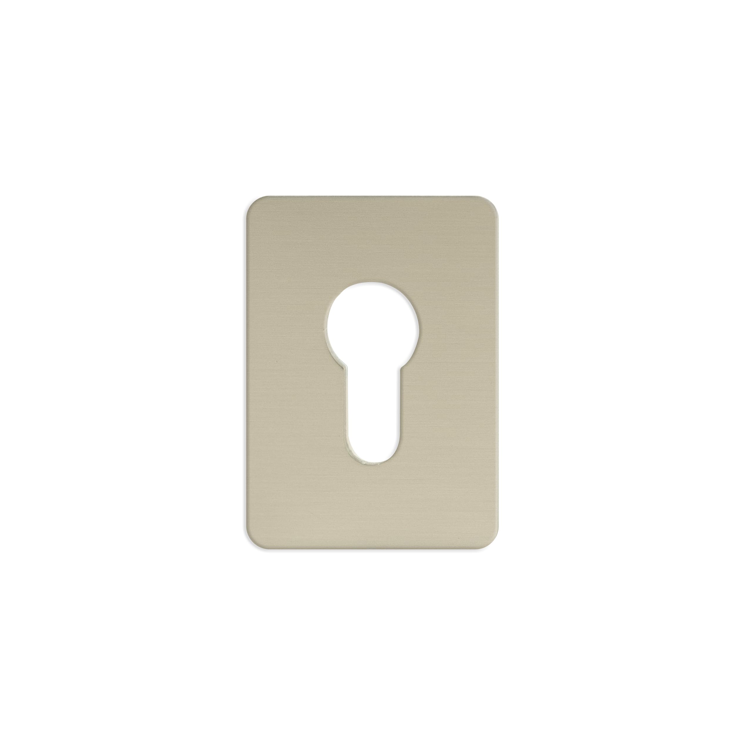Tss Silver Anodised Aluminium Euro Cylinder Stick On Repair Escutcheon, 65Mm X 47Mm. Self Adhesive Euro Profile Key Covers, Keyhole Cover For Euro Cylinder, Self Adhesive Door Plate