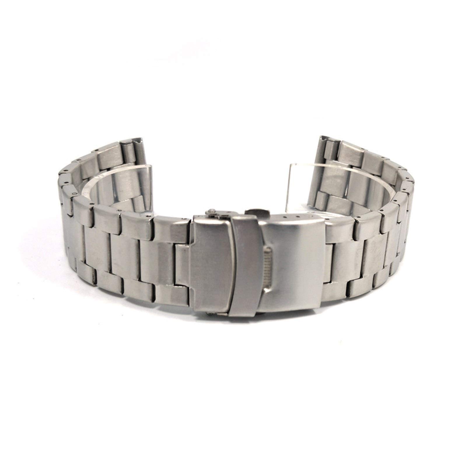 Bracelet de montée en Acier Inoxydable 20 mm 22 mm Argent Noir à Double Pression Bouard de Boucle de sécurité en métal Bracelet