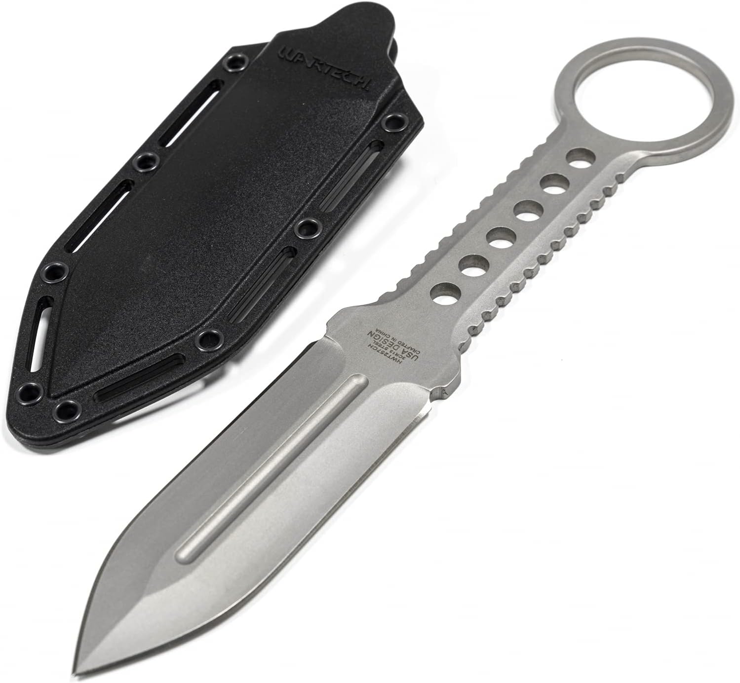 ASR Tactical 8.25" Spear Point Full Tang Hunting Knife, Chrome
