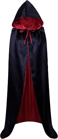 VGLOOK Unisex Reversible Hooded Vampire Cape Cloak for Halloween and Christmas