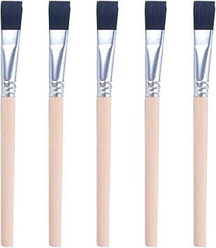 Beautlfultracy 5 Pcs Small Paint Brush Flat Paint Brushes for Small Medium or Larger Paint Job Black