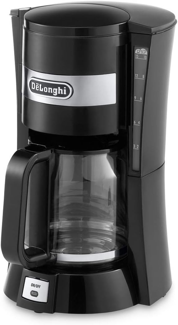 De'Longhi Filter Coffee Machine, 1.25 Liters, Auto shut off and Anti-Drip system, ICM15210.1 - Black