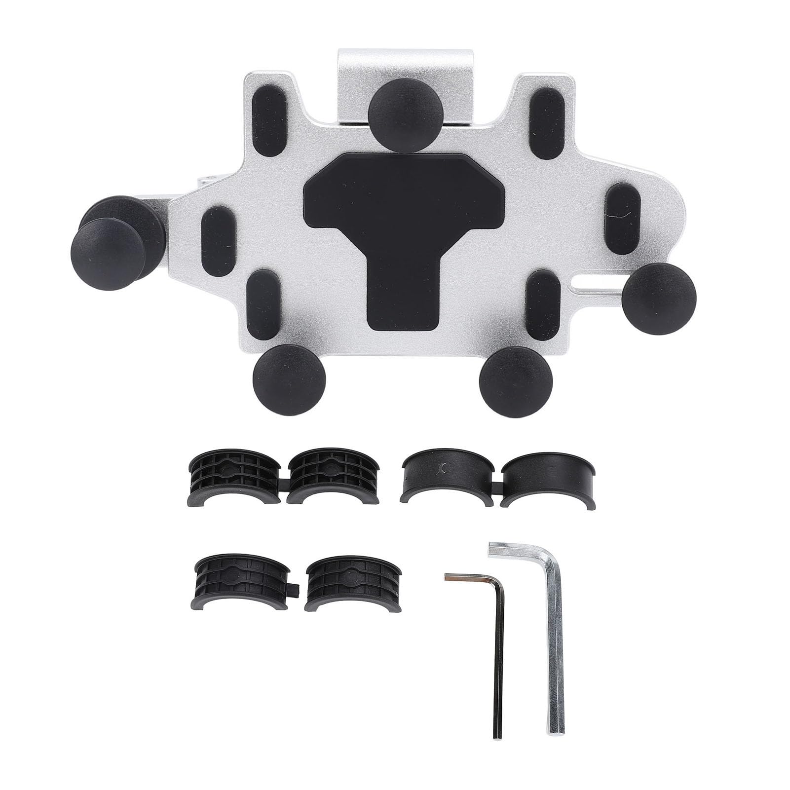 CHICIRIS Support de Téléphone pour Moto, Alliage d'aluminium Résistant aux Chocs, Angle de Réglable pour Cyclisme et Scooters (Silver)