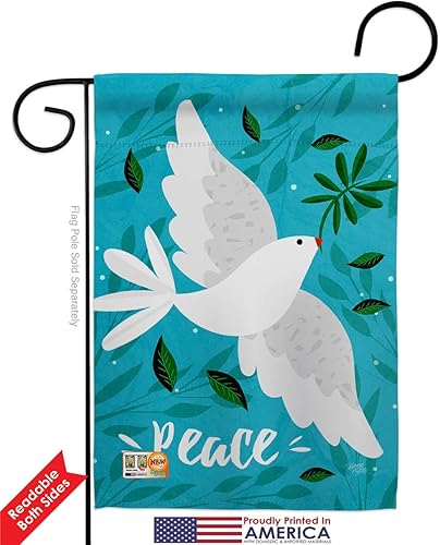 Miniatura 2 de Breeze Decor Want Peace Garden Flag 2pcs Pack Sweet Life Earth Support Environmental Protection House Decoration Banner Small Yard Gift