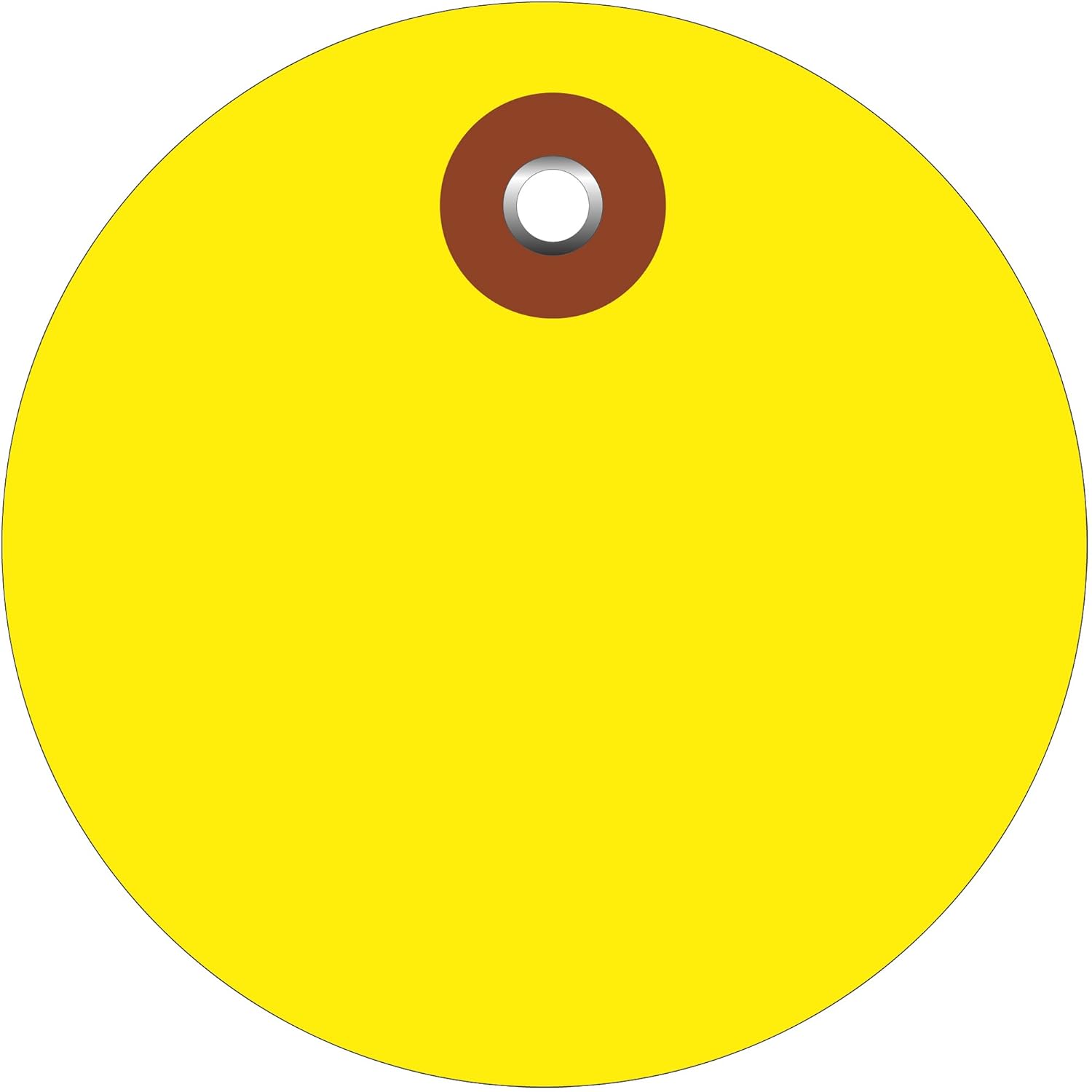 Partners Brand PG26066 Plastic Circle Tags, 2", Yellow (Pack of 100)