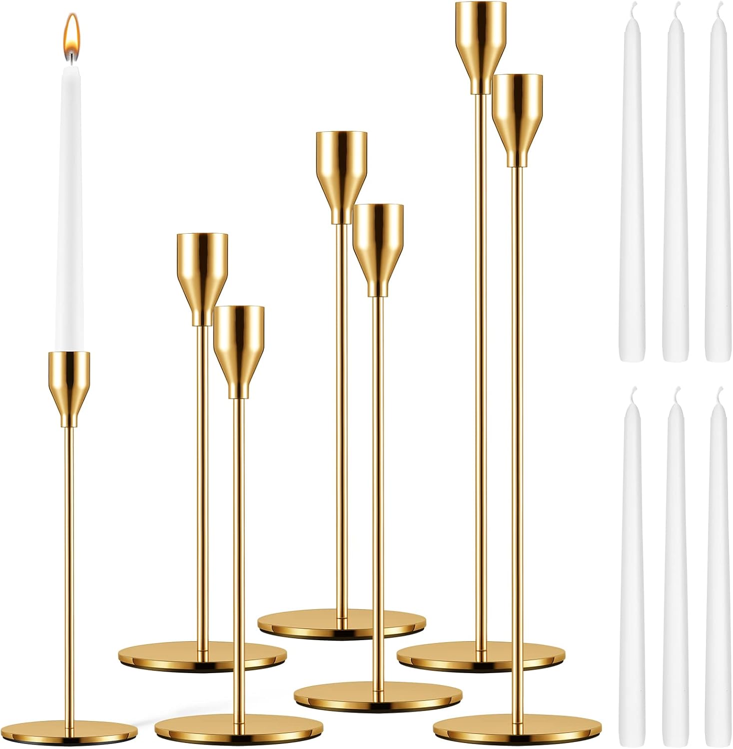 Inbagi Candlestick Holders Bulk for Taper Candles Metal