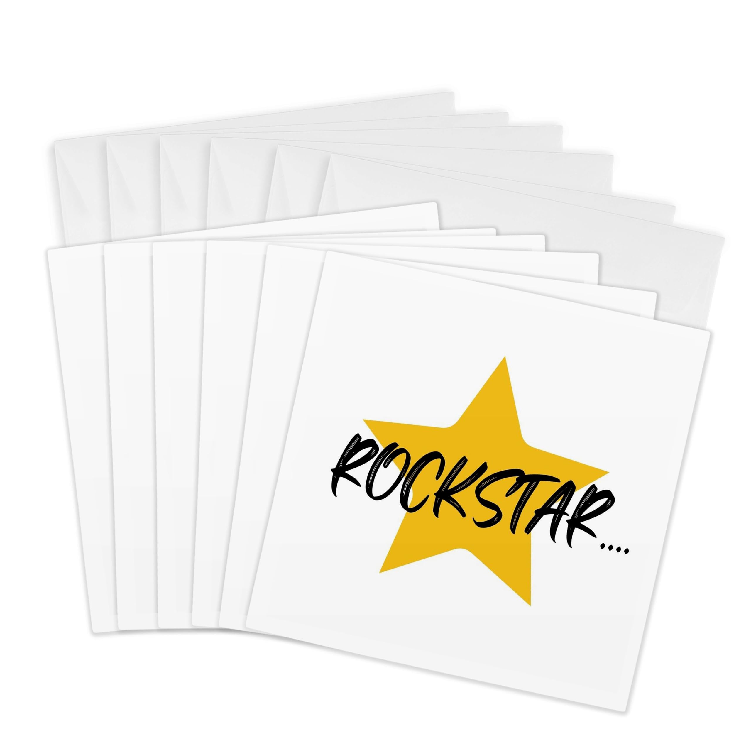3dRose Rockstar 6 Greeting Cards with envelopes