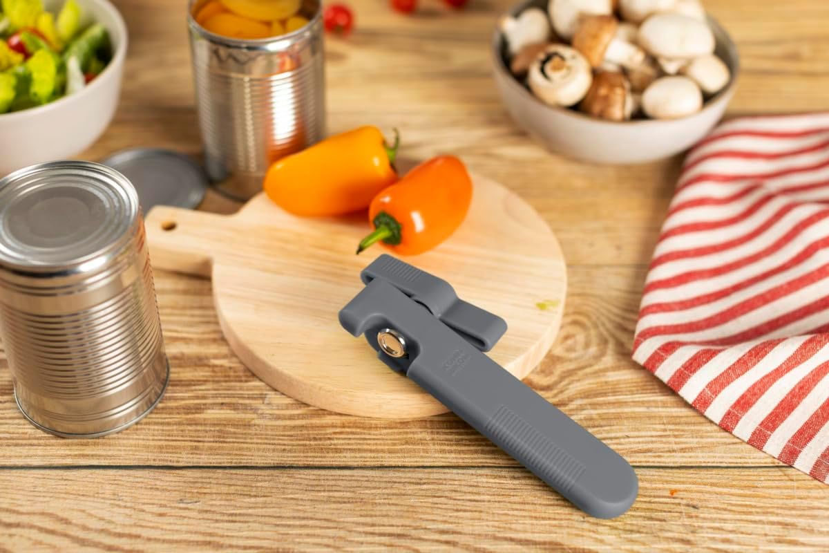 Kuhn Rikon Compact Safety Can Opener Grey Stainless Steel No Sharp Edges