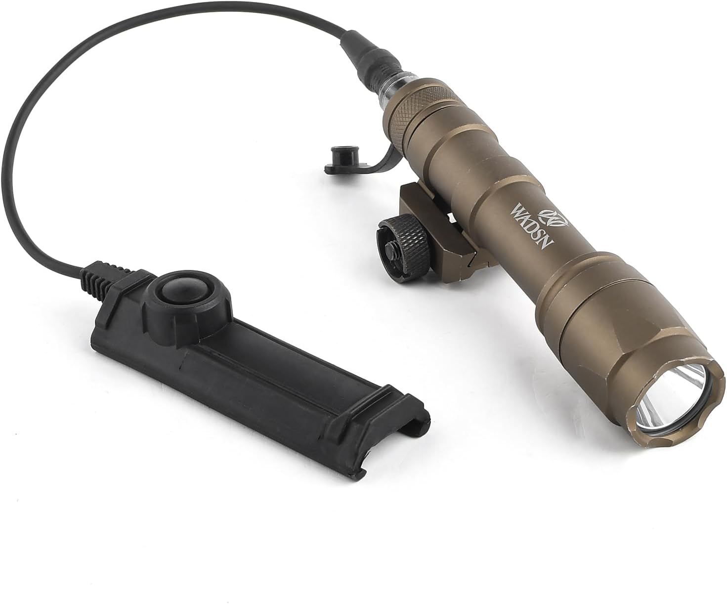 M600C Tactical Flashlight with Remote Pressure Switch, 600 Lumens Picatinny Flashlight with Switch Mount Plate, Suitable for 20mm Picatinny Rail