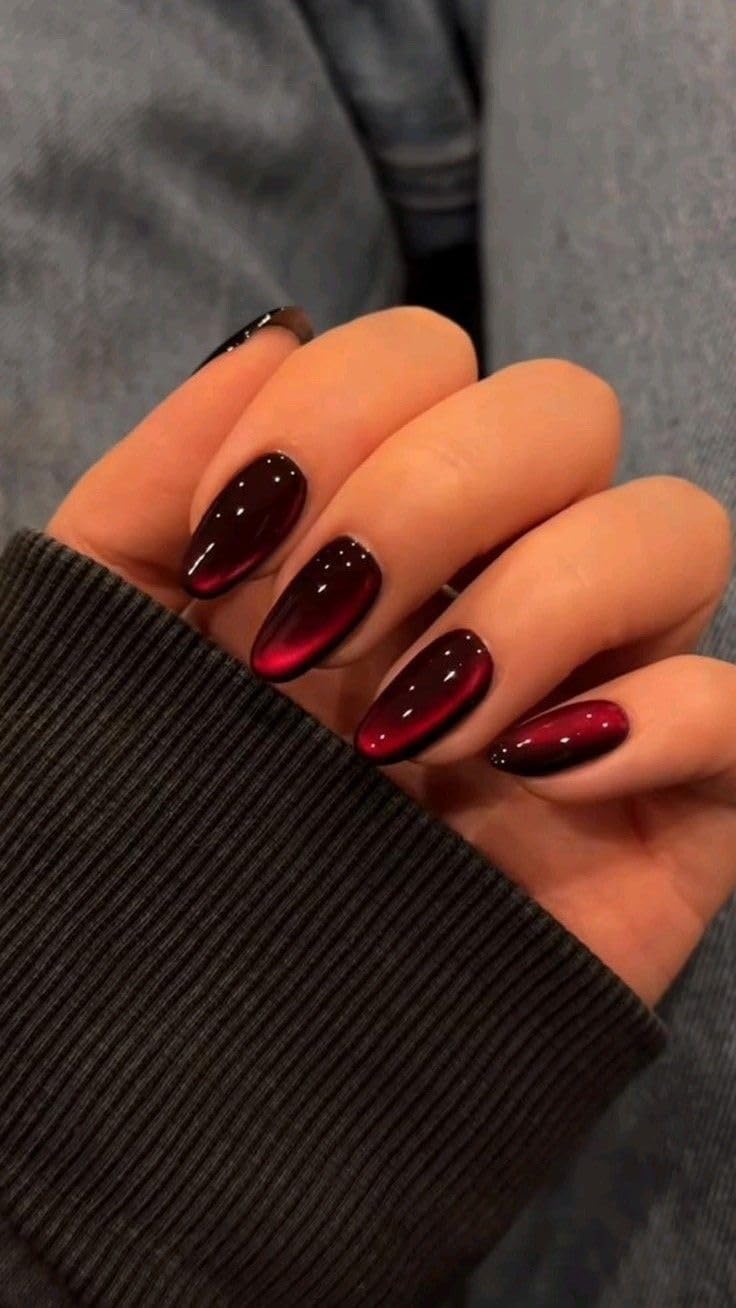 AVSAR Handmade Luxury Stick-On Nails Set for Women | Dark Red Ombre with Glossy Finish | Almond Shape | 20-Piece Premium Press-On Artificial Nails | Reusable Party, Bridal & Celebration Wear Nails-image-9