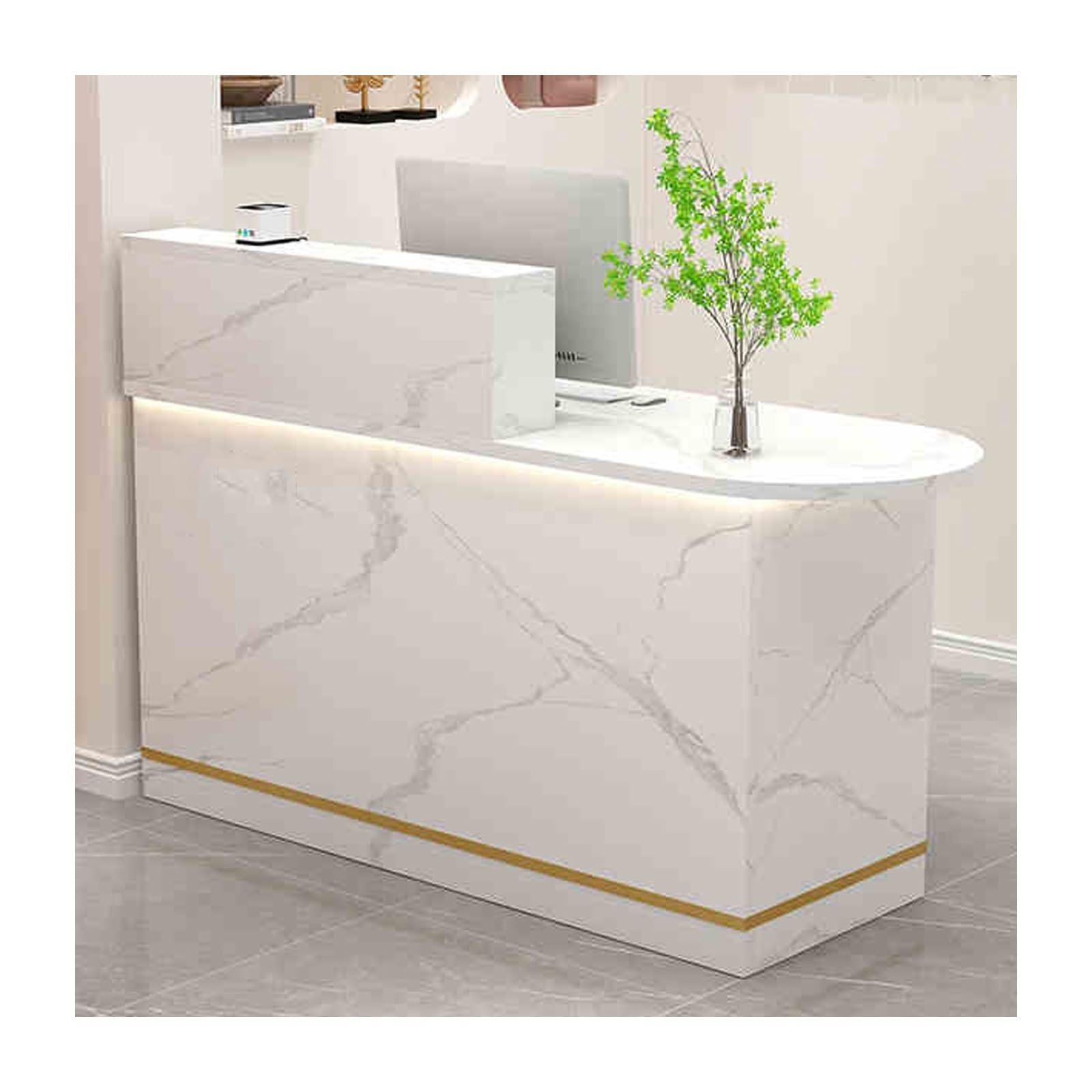 Escritorio moderno para caja registradora, con cerradura, ideal para tiendas de ropa, salones de belleza, tiendas minoristas, piedra blanca, diseño Sk