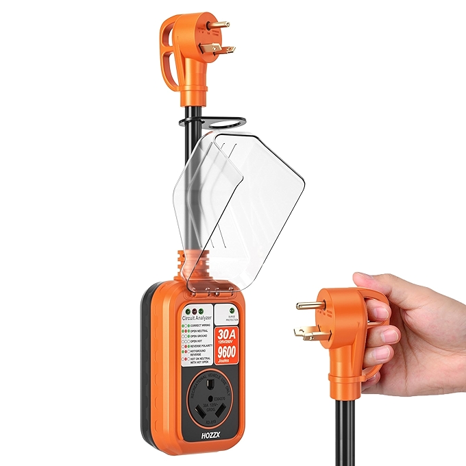 HOZZX 车载防浪涌保护器 30A防水电路分析仪旅居车用浪涌保护插头