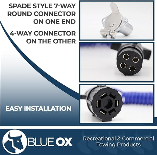 Miniatura 3 de Blue Ox BX88254 Cable eléctrico en espiral de 7 cables a 4 cables
