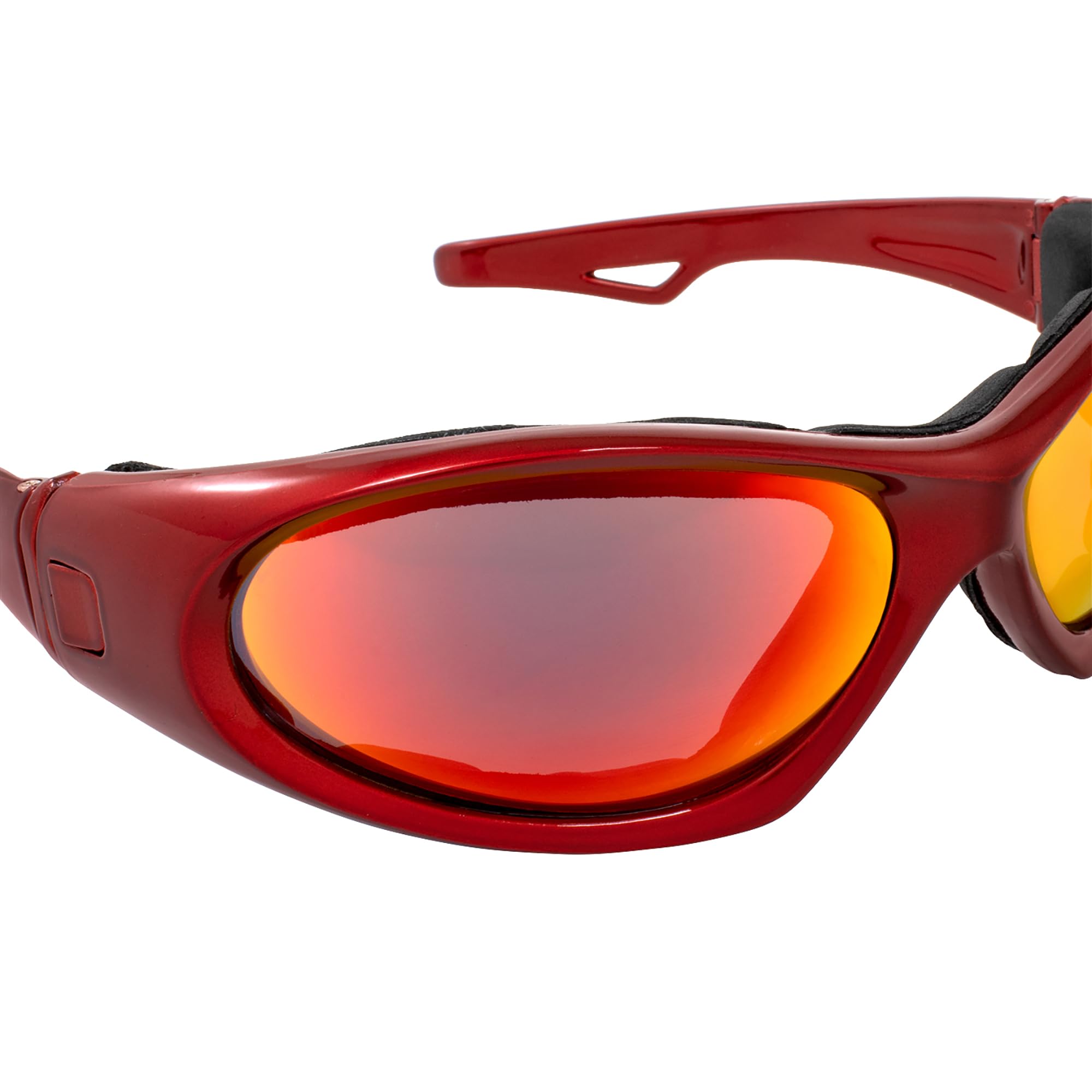 Hurricane Eyewear Categoria 5 Jet Ski Water-Sport Galleggiante 2 in 1 Occhiali da sole e maschera Montatura rossa con lenti a specchio rosse