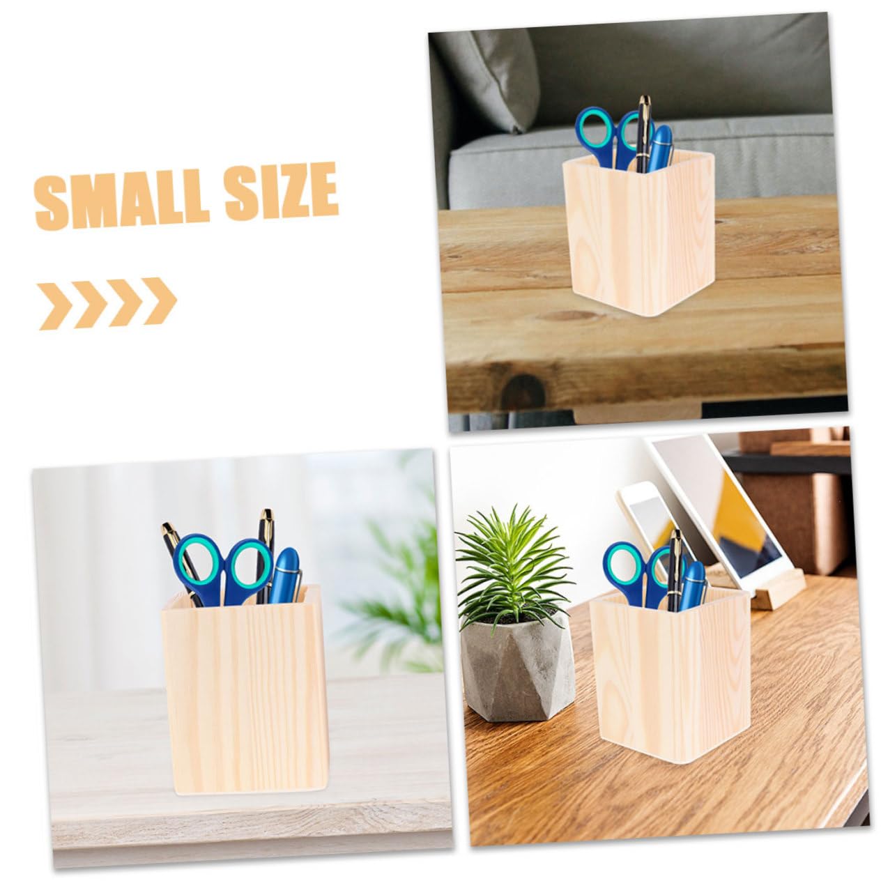 PRETYZOOM 16 Pz Barile di stoccaggio in legno organizer da scrivania con penna porta pennelli per trucco portamatite portapenne tazza della penna Portaspazzole porta di legno