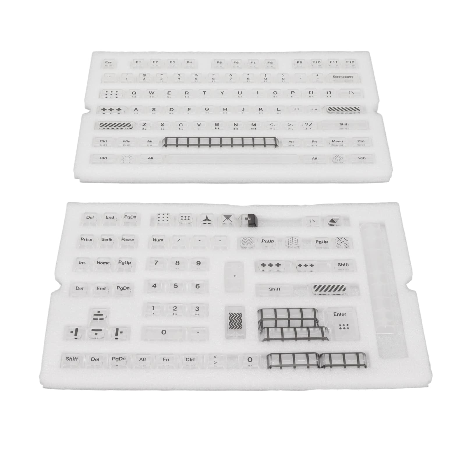 145 Klawiszy Zestaw Przezroczystych Klawiszy, Klawisze Profilu PC KCA do Wysokości Wiśni, DIY Uniwersalne Przezroczyste Klawisze KCA ze ściągaczem do Klawiatury Mechanicznej