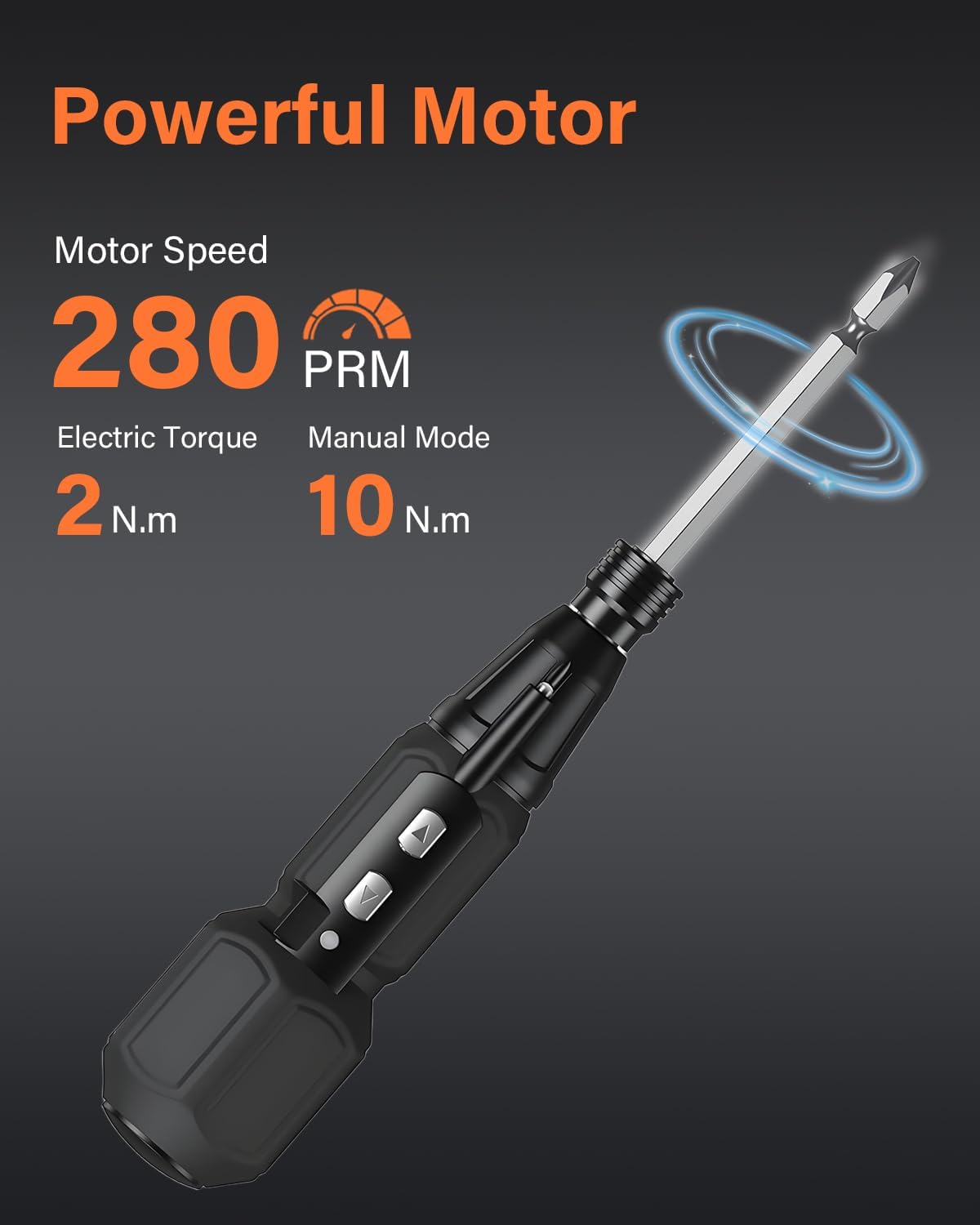 Electric Screwdriver Cordless, Rechargeable Power Screwdriver Set, Portable Repair Screwdriver Kit with LED Lights, Charging Cable, Bit Holder for Electronics, Toys, Glasses, Black