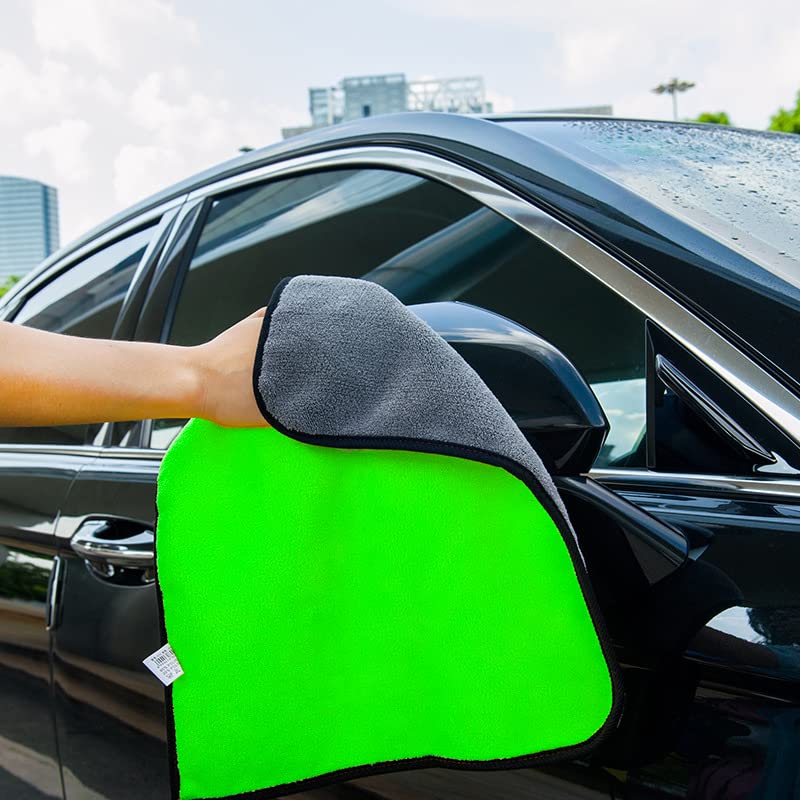 Image of GLUN Microfiber 850 GSM Cloth for Car Cleaning and Detailing, Double Sided, Extra Thick Plush Microfiber Towel Lint-Free, all Cleaning Purpose Pack of 4