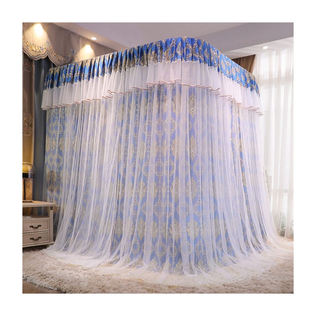 Auvent de lit 4 poteaux pour chambre partagée avec rideau occultant opaque D