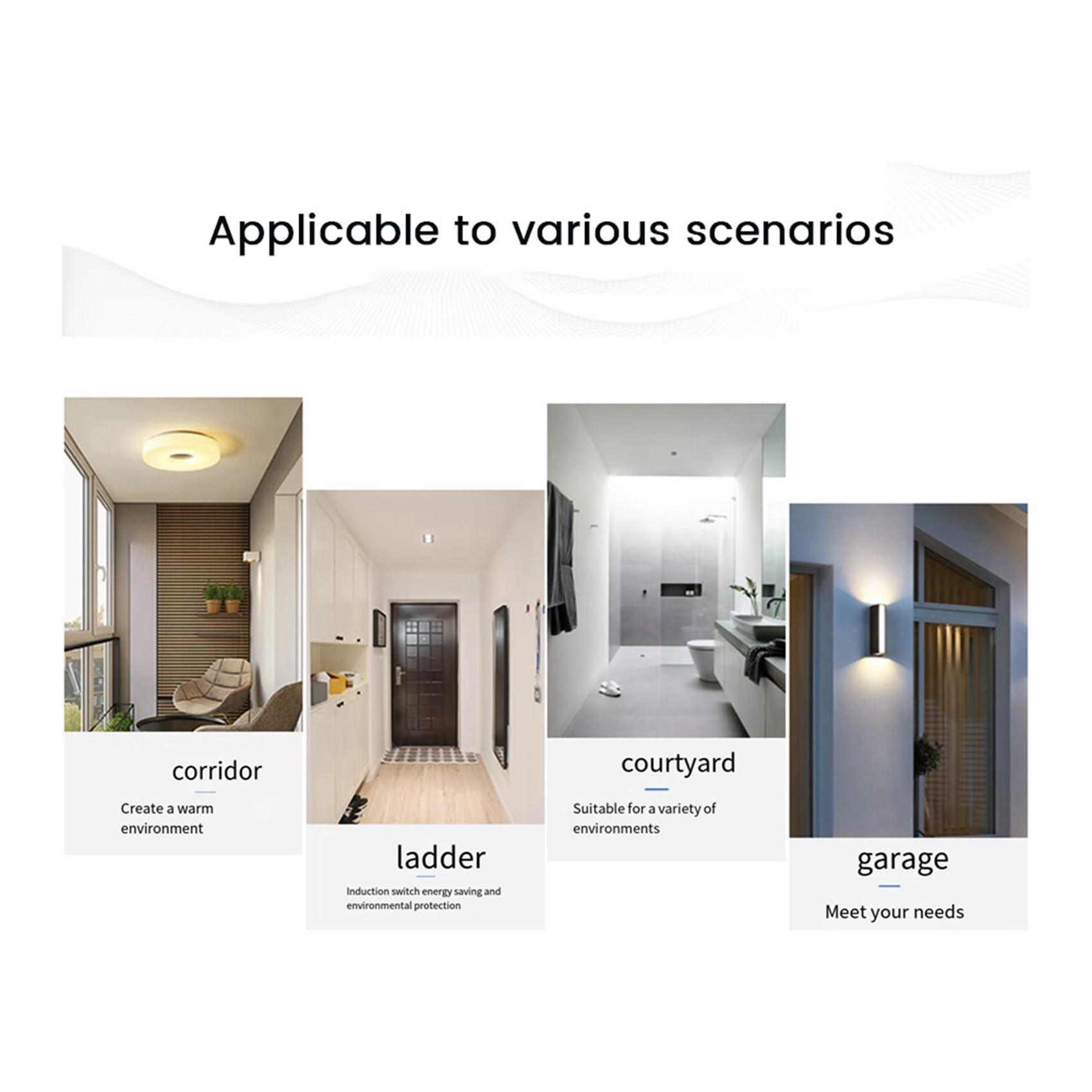 6X Sensor de Movimiento PIR Empotrado en el Techo, Detector Infrarrojo Ajustable para Pasillo, AlmacéN, Escaleras, Porche, Interruptor de LáMpara