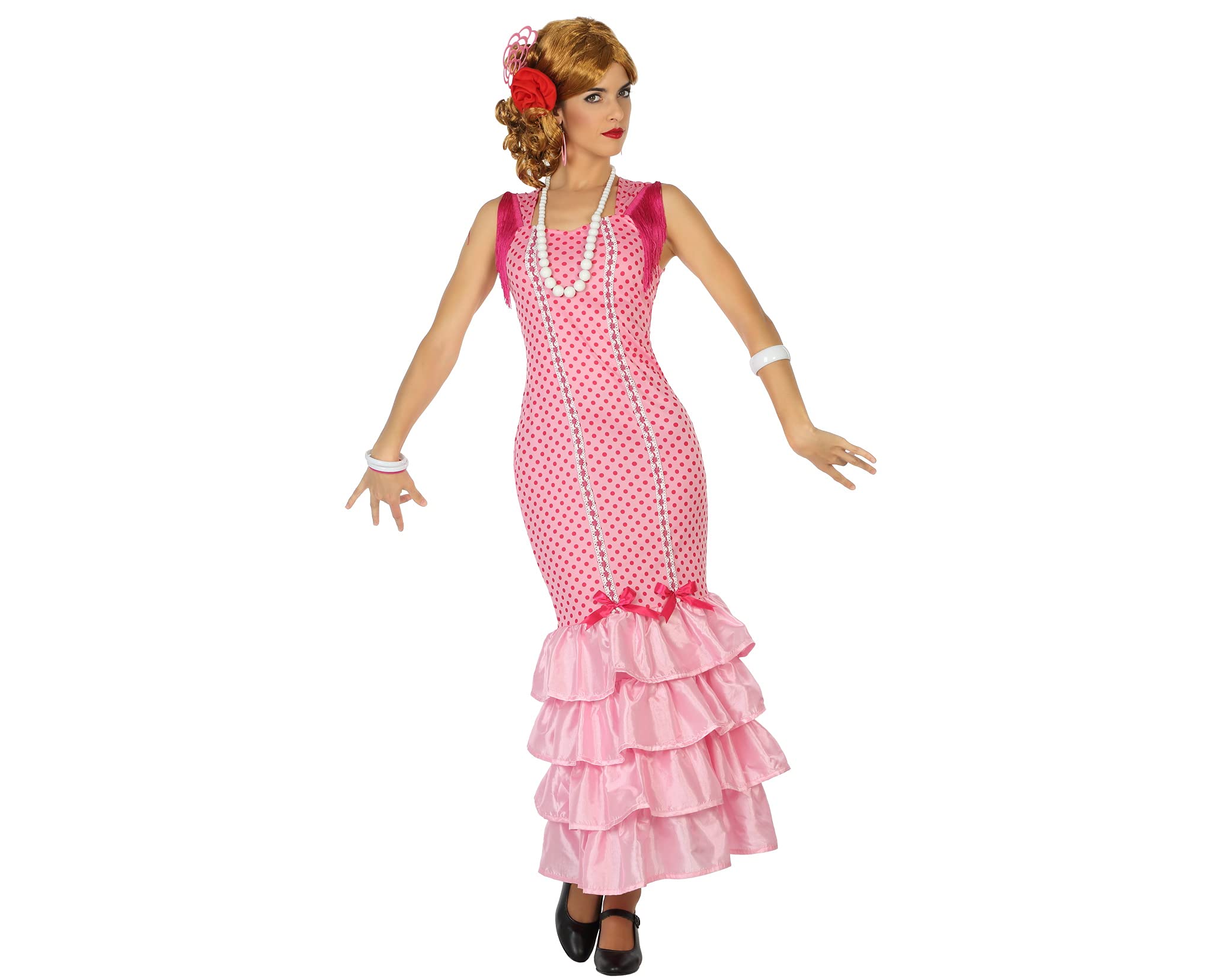 Atosa Flamencotänzerin Kostüm – Rosa, Größe M-L, Atmungsaktiv, Ideal Für Karneval & Fasching