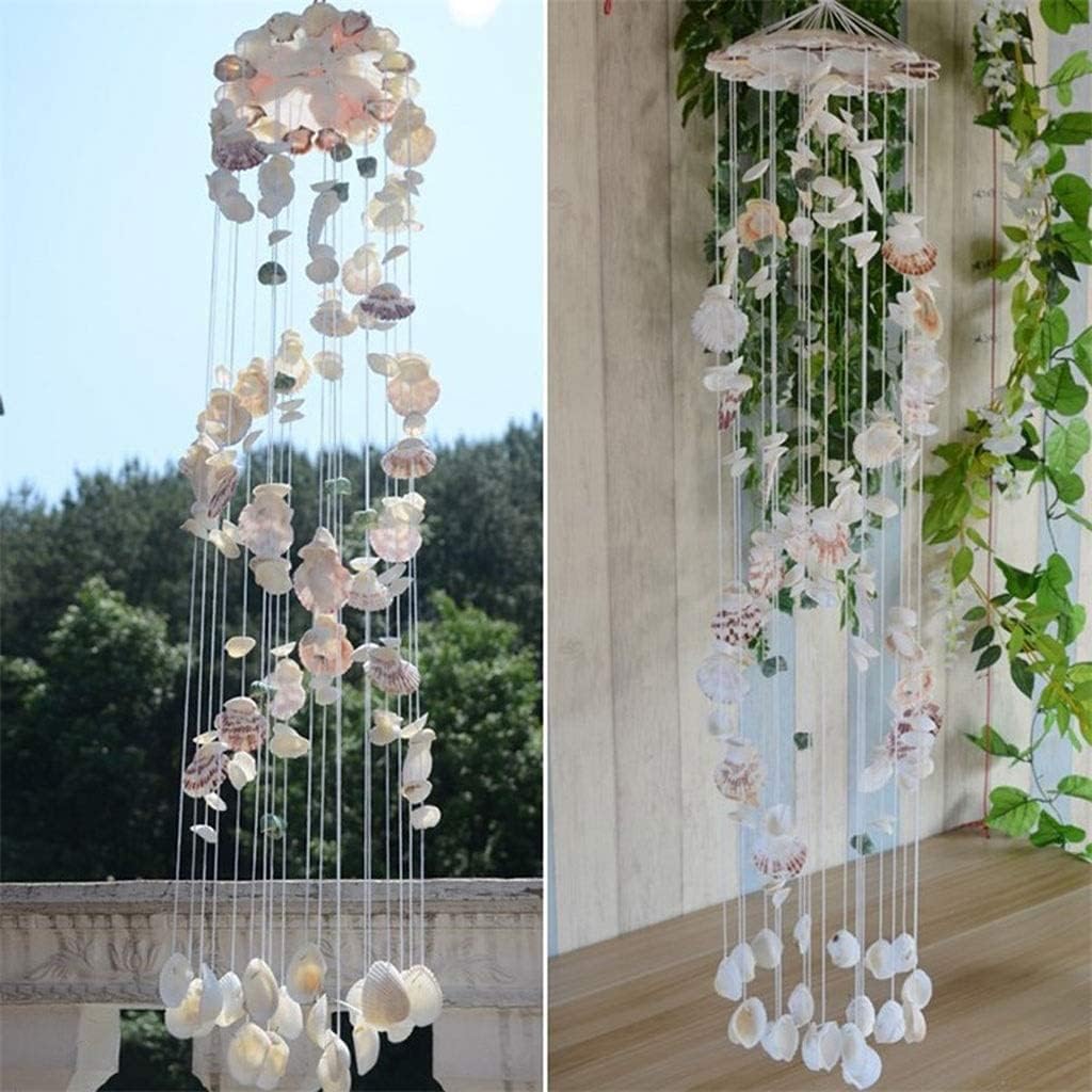 Wind Chimes for Garden Decoration, for Outdoor Areas, Mediterranean Interior, with Natural Shell, Gift for Girls and Bedroom (Color : A, Size (A