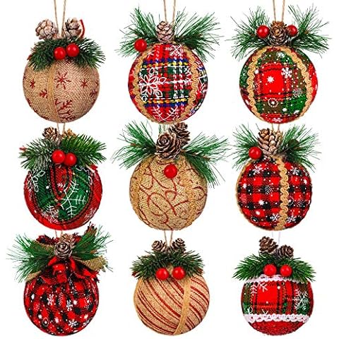 ELCOHO 9 Pieces Shatterproof Christmas Baubles Cover