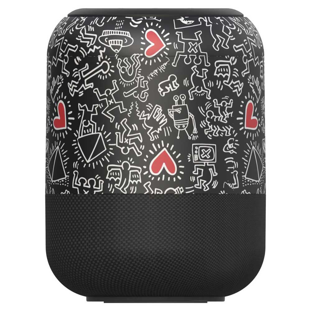 Celly x Keith Haring Speaker Bluetooth Potente 5W, Cassa Stereo Bluetooth Autoportante con Motivo Iconico, Altoparlante Bluetooth Portatile con Connessione WiFi, Ricarica USB-C, Controllo Remoto