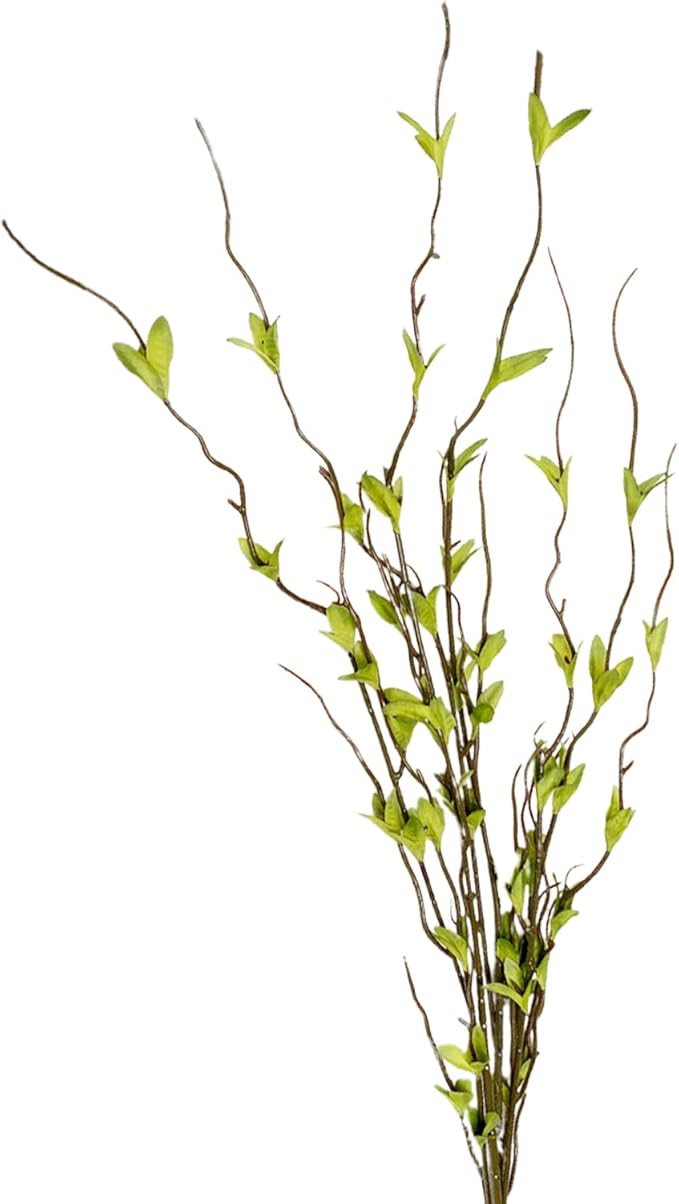 Wnvivi 6 Pcs Artificial Willow Branches with Leaves,44 Inch
