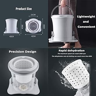 Manual Portable Mini Dryer Machine Mini Spin Dryer Manual Tumble Dehydrator Dryer Non-electric Travel Laundry Spin Dryer for Camping Apartments Dorms RV Business Trip (blue)