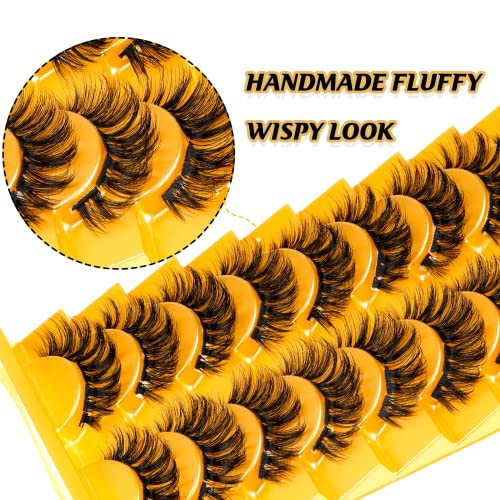 LANKIZ Lash Clusters Individual Lashes 10-16mm Fluffy Curly Cluster Lashes 6D Wispy False Eyelashes Natural Look like Extensions Faux Mink Fake Cat Eye Lashes Strip 10 works Pack (Anemone Style) - Image 2