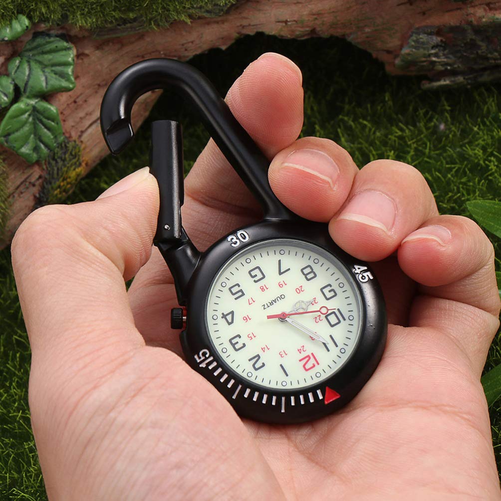 BESPORTBLE Digitale Karabineruhr: Taschenuhr Mit Karabiner Leuchtuhr Ansteckkarabiner-Taschenuhr Karabineruhr Unisex Zum Klettern 2 STK