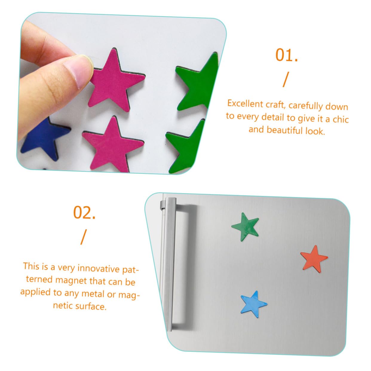 Zerodeko 140pezzi Magneti Decorativi Forma Di Stella Per Frigorifero e Lavagna Calamite Per Ufficio e Casa Per Organizzare Note e Foto