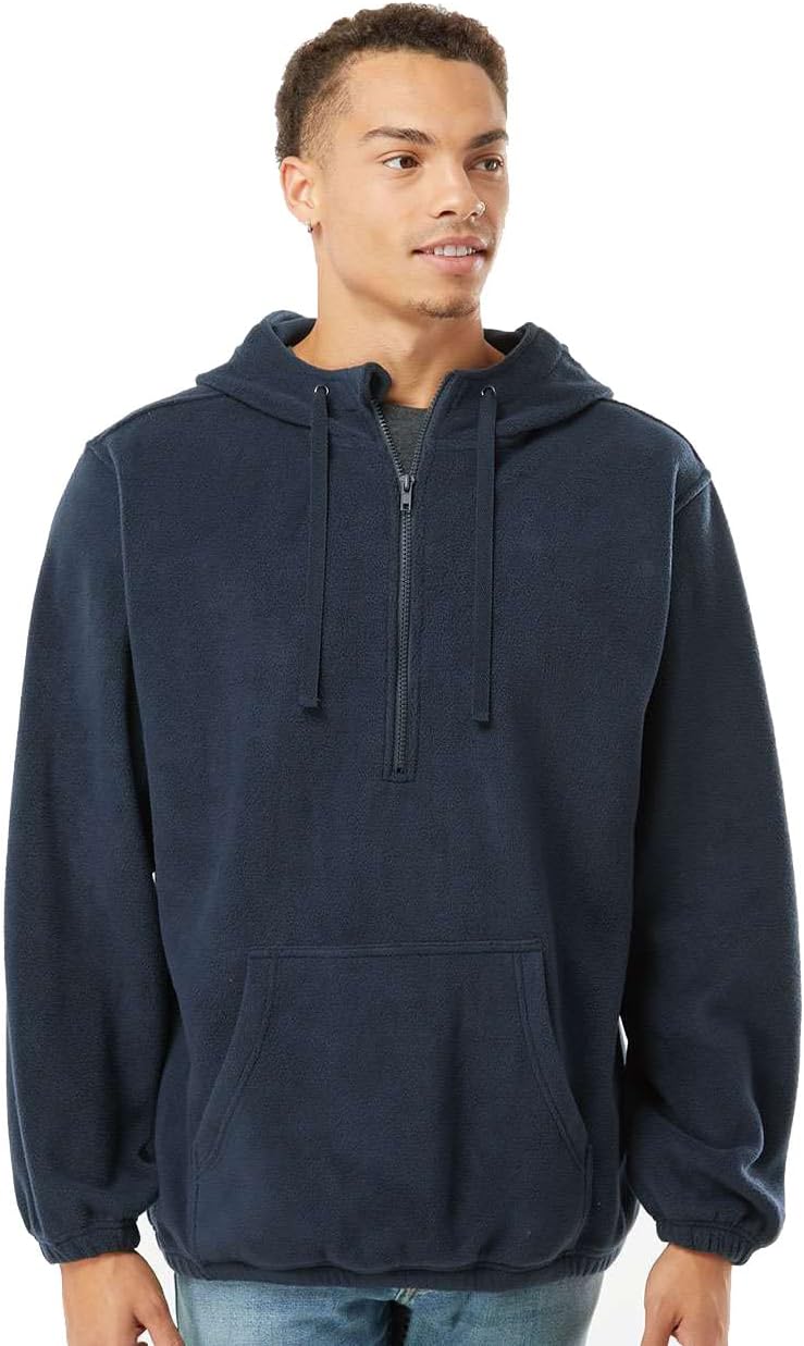 Burnside - Polar Fleece Quarter-Zip Hooded Pullover - 3600 (as1, alpha, xx_l, regular, regular, Navy)