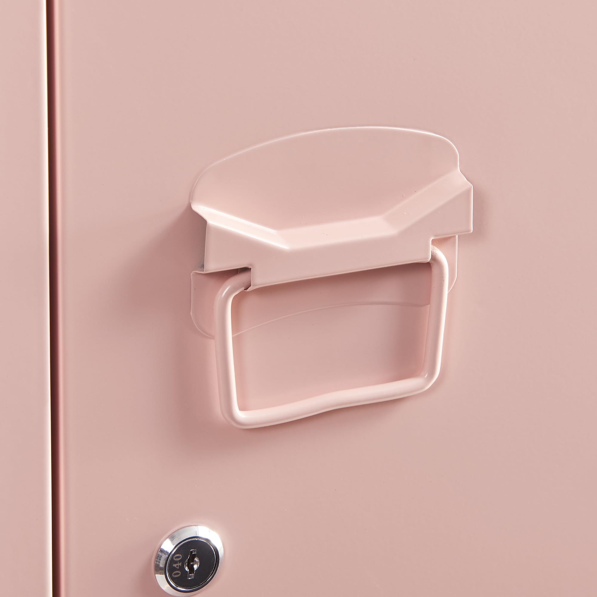 [en.casa] Armadio da Ufficio con Anta e Serratura Mobile in Acciaio per Archivio con 3 Scomparti Armadio da Spogliatoio 137 x 38 x 38 cm Beige Pesca