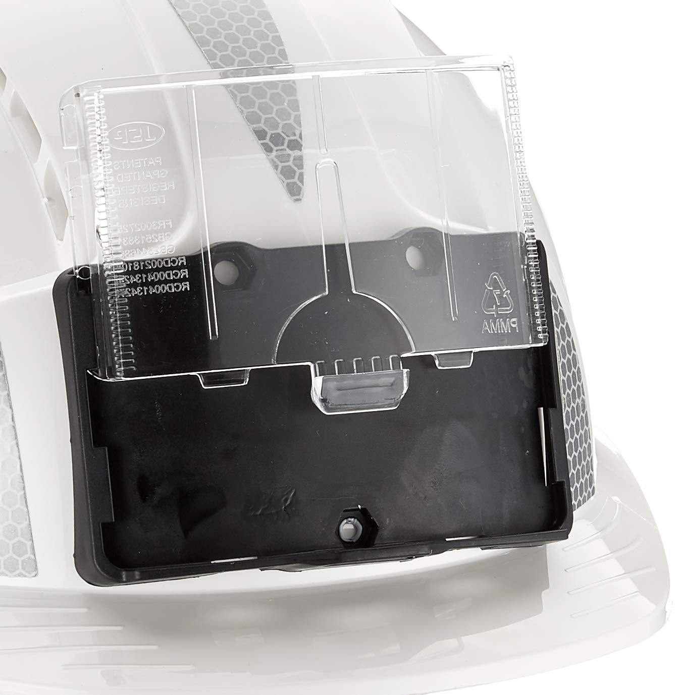 JSP Casque EVOLite® Porte-Card - CR2 Gris - ventilé - crémaillère - Blanc (AJB170-D00-100)