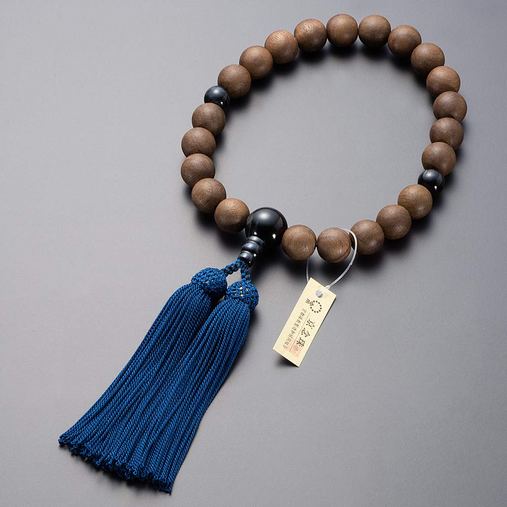 Amazon｜仏壇屋 滝田商店 京念珠 数珠 男性用 ウォールナット 青虎目石  
