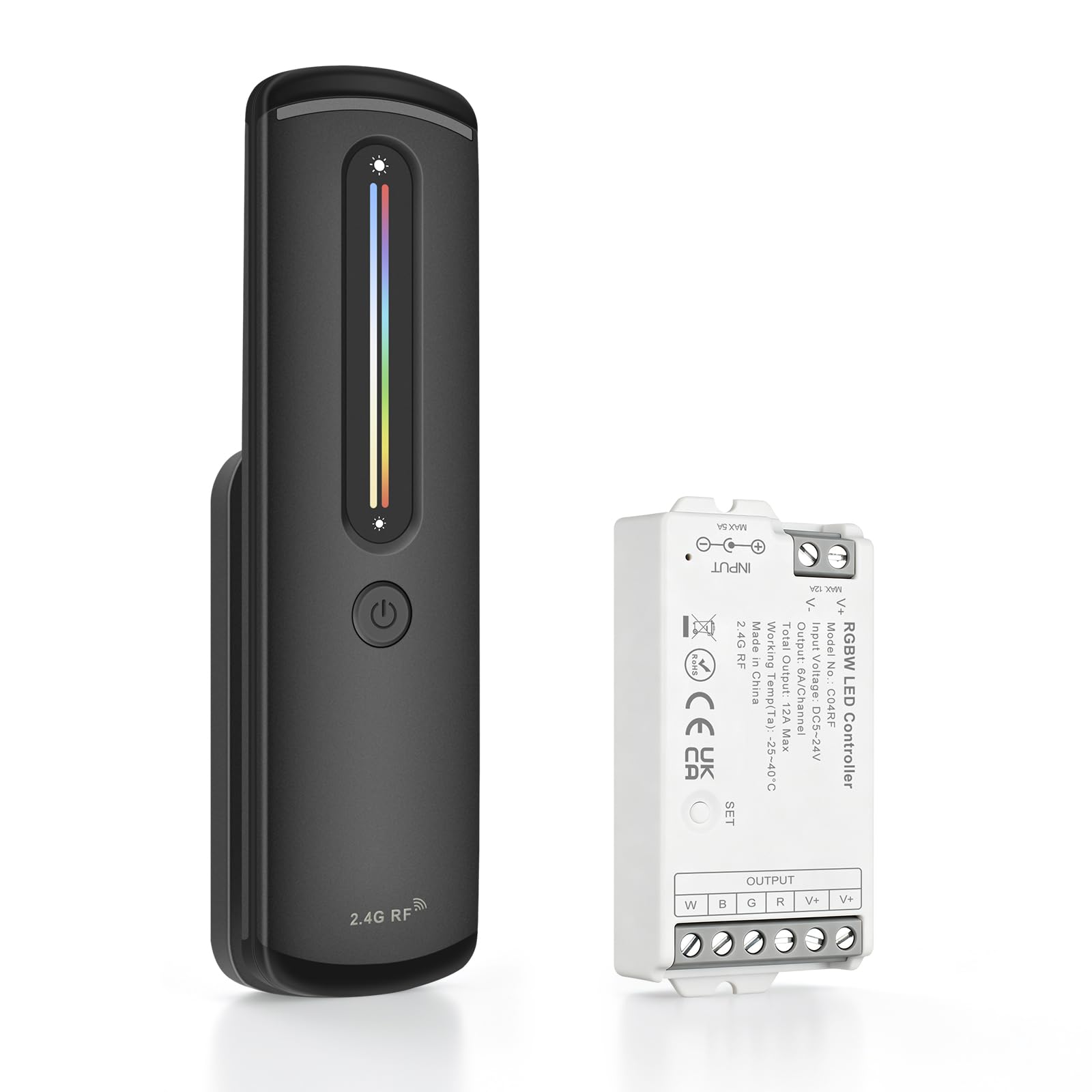 Aroidful 5PIN RGBW LED Controller, 2.4GHz Wireless Touch Dimmer