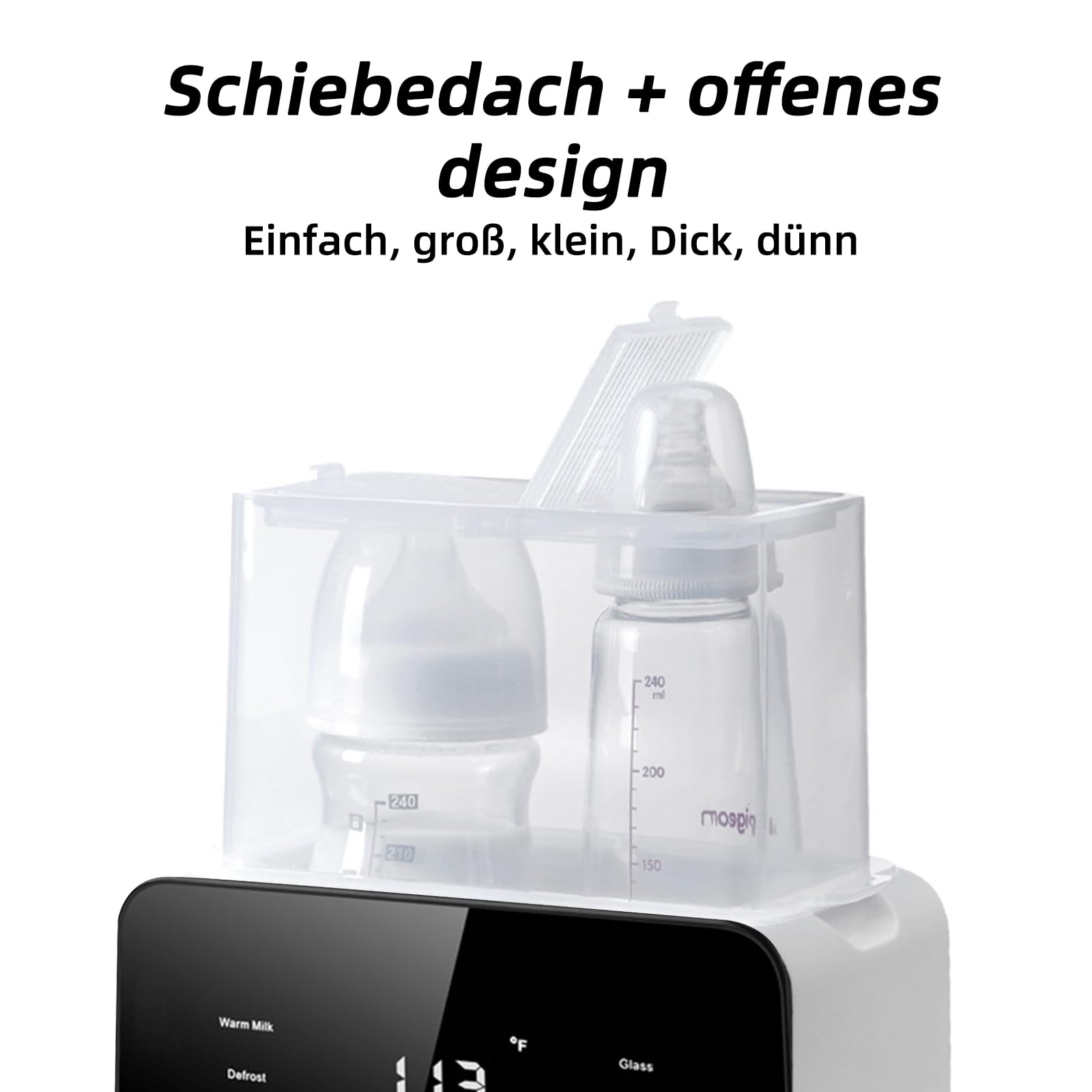 Flaschenwärmer baby,10 in 1 Babyflaschenwärmer,Schneller Babymilchwärmer mit Präzise Temperaturregelung & LED-Display, Babykostwärmer für Muttermilch,Dämpfen Reinigen Milchflasche