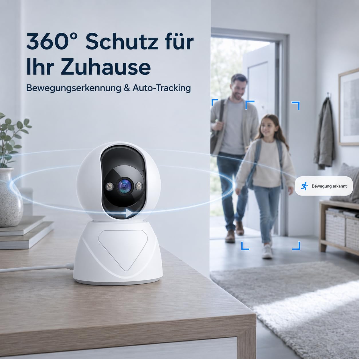 Telecamera di sorveglianza WiFi 5G per interni, FHD 1080P, per interni e interni, con persone/neonati/animali domestici, tracking automatico, 3 visioni notturne, audio bidirezionale