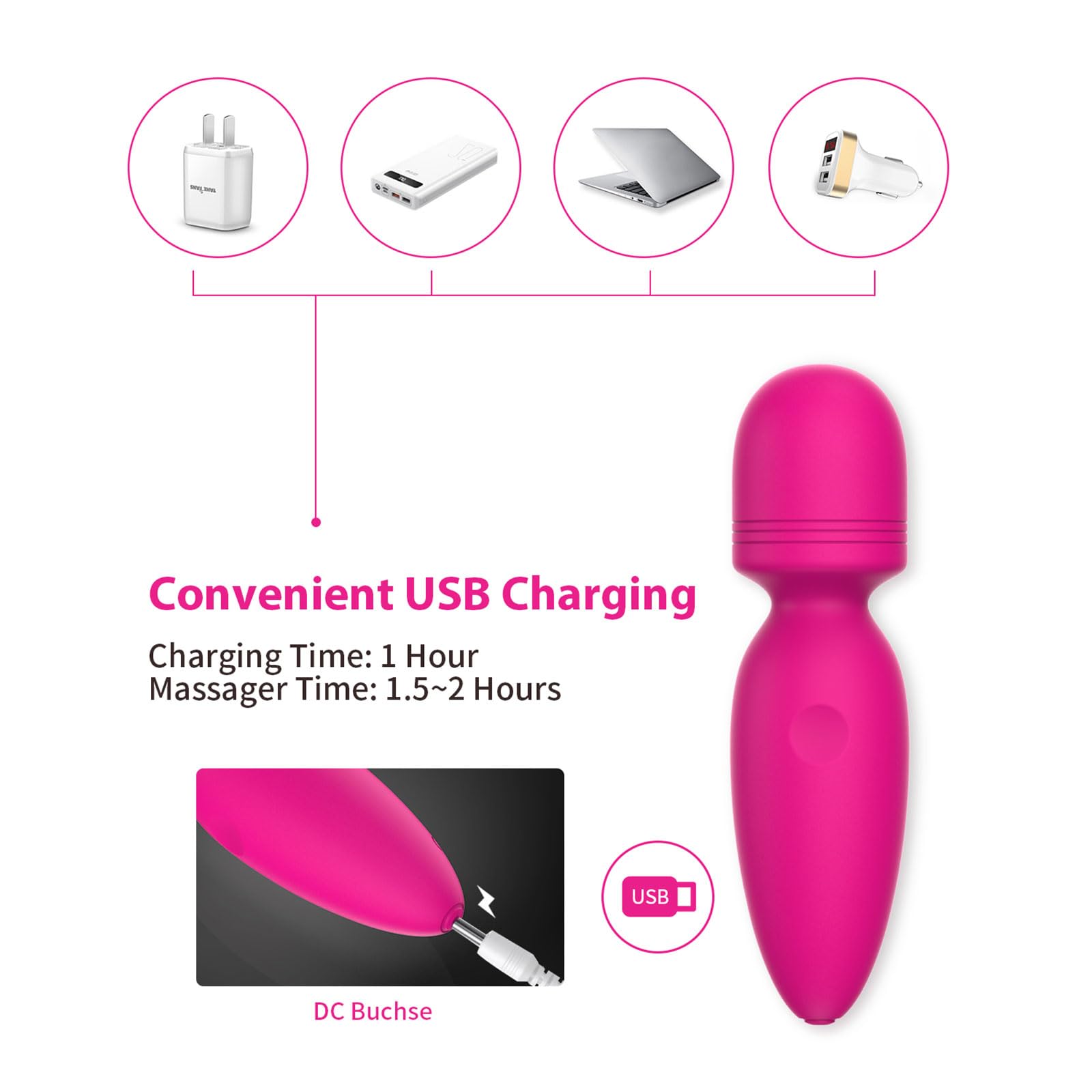 Amazon.com: Mini Massager,Small Cordless Handheld Massager with 10 Quiet  Vibration Modes, Personal Rechargeable Massager for Neck Shoulder Back Body  : Health & Household
