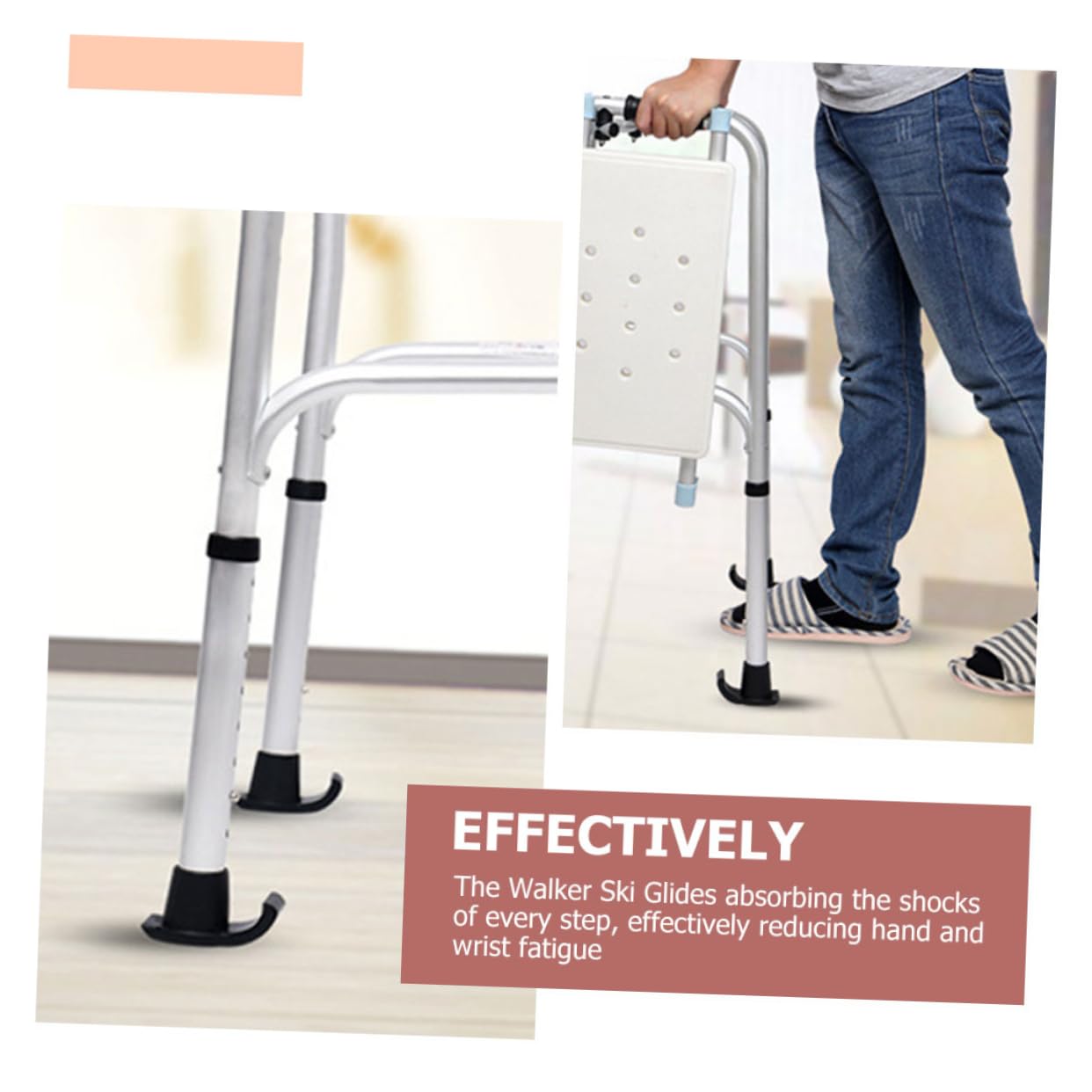PACKOVE 24pezzi Sci Antiscivolo Per Deambulatori Guida Leggera Sostituti Sicuri Per Deambulatori Cuscinetti Anti-skid Per Camminatori Facile Installazione Per Uso Quotidiano