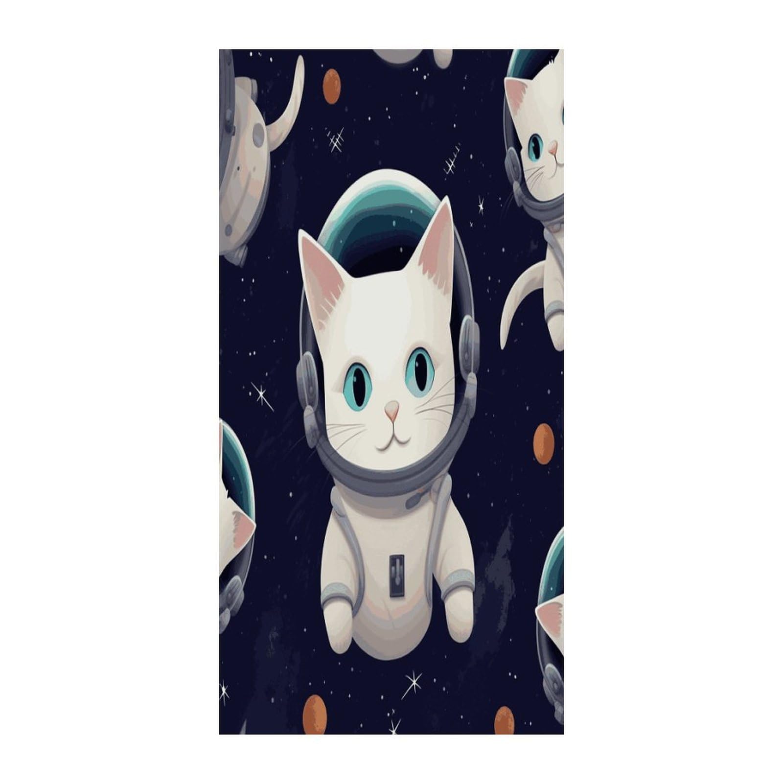 Fekiloot Style Fun Cat Astronaut Door Curtain Room Divider Curtains