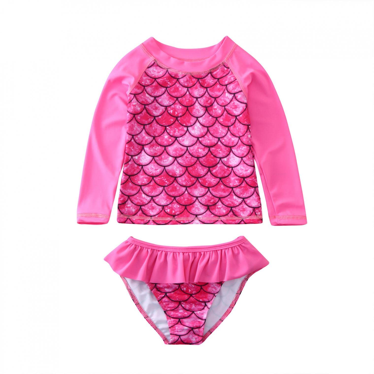 Soolike Swimsuit 2 Piece Set Toddler Girl Bikini Set,Animal Shape Two-Piece Swimwear Summer Beach Sleeveless Tops One Shoulder Bikinis Swimwear