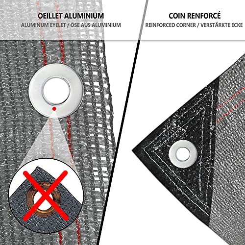 Image of VOUNOT Fence Screen 1.5 x 20 m, Privacy Fence 230 g /m HDPE Shade Net, Wind Protection, UV-Resistant, Tear-Resistant, with Holes and Cable Ties, Grey