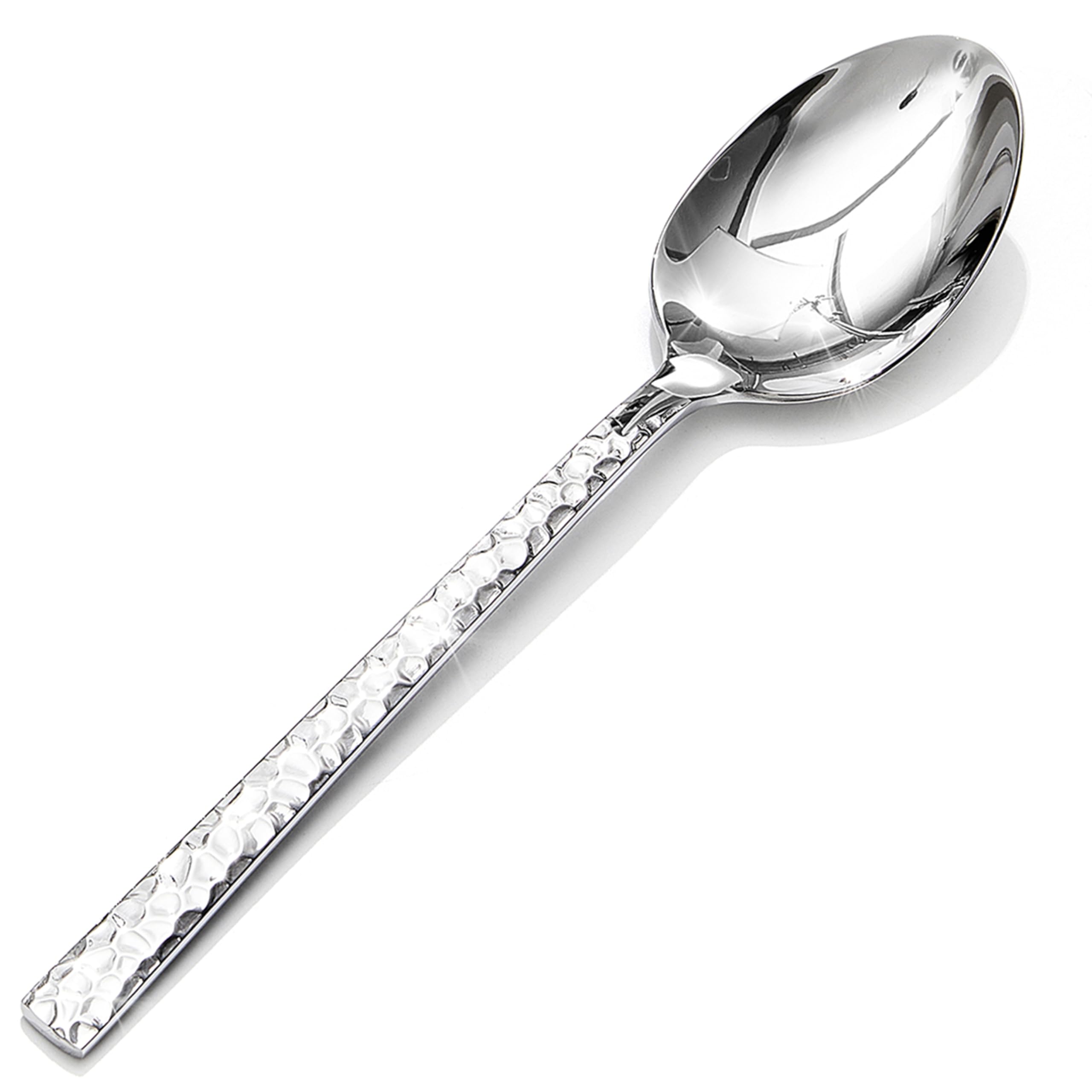 Hammered Stainless Steel Dinner Forks - 16 Piece Set -12