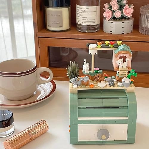 Miniatura 8 de Caja de almacenamiento de joyas DIY, caja de regalo, bloques de construcción, juego de juguetes de bloques de construcción de caja de anillos,