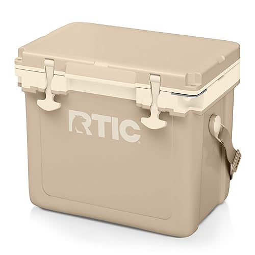 RTIC Ultra-Light 22 Quart Hard Cooler Insulated Portable Ice Chest Box for Drink, Beverage, Beach, Camping, Picnic, Fishing, Boat, Barbecue, 30% Lighter Than Rotomolded Coolers - Beach